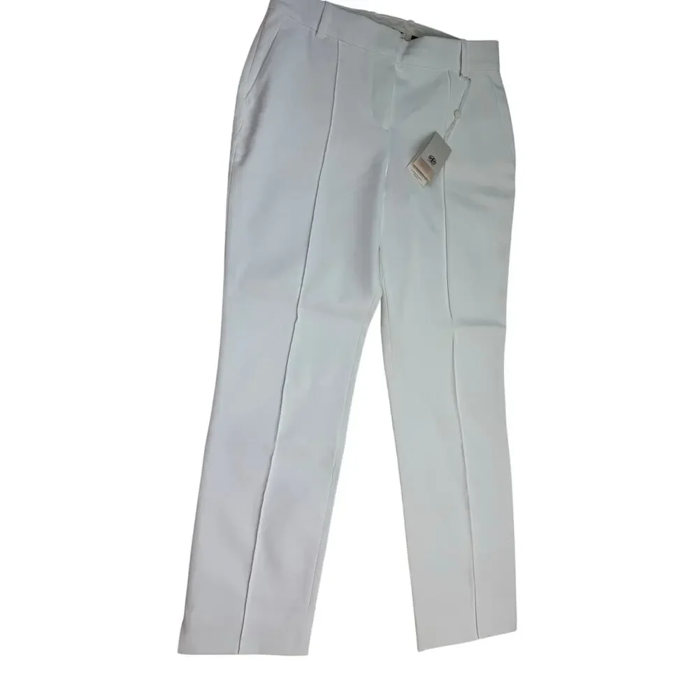 Tory Burch Sport Tech Twill Golf Pant Snow White Size 4 NWT Athleisure Preppy